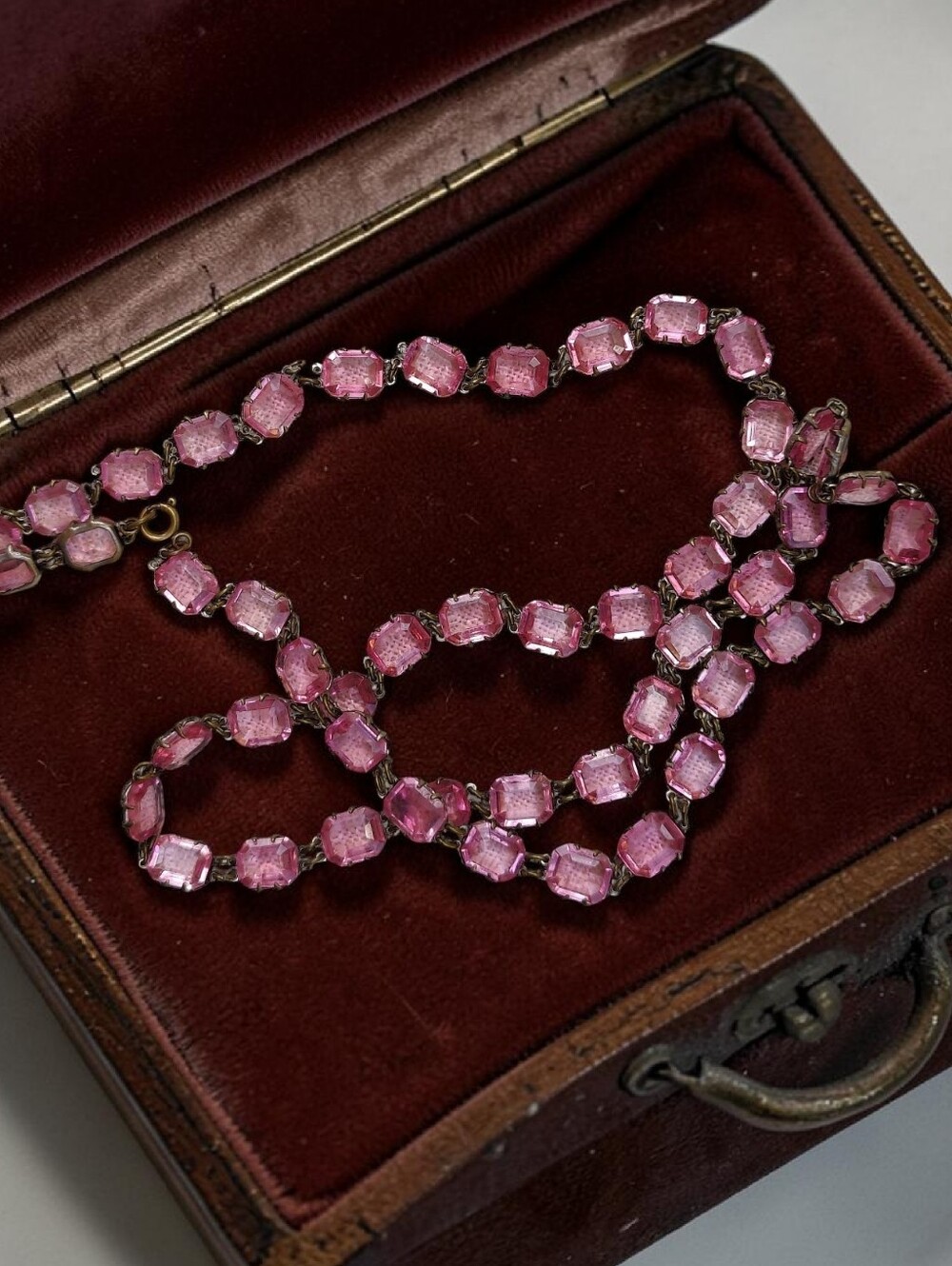 Vintage Pink Paste Riviere Necklace